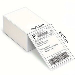4x6 Direct Thermal Labels For Thermal Printers - 100 Label Papers Fanfold